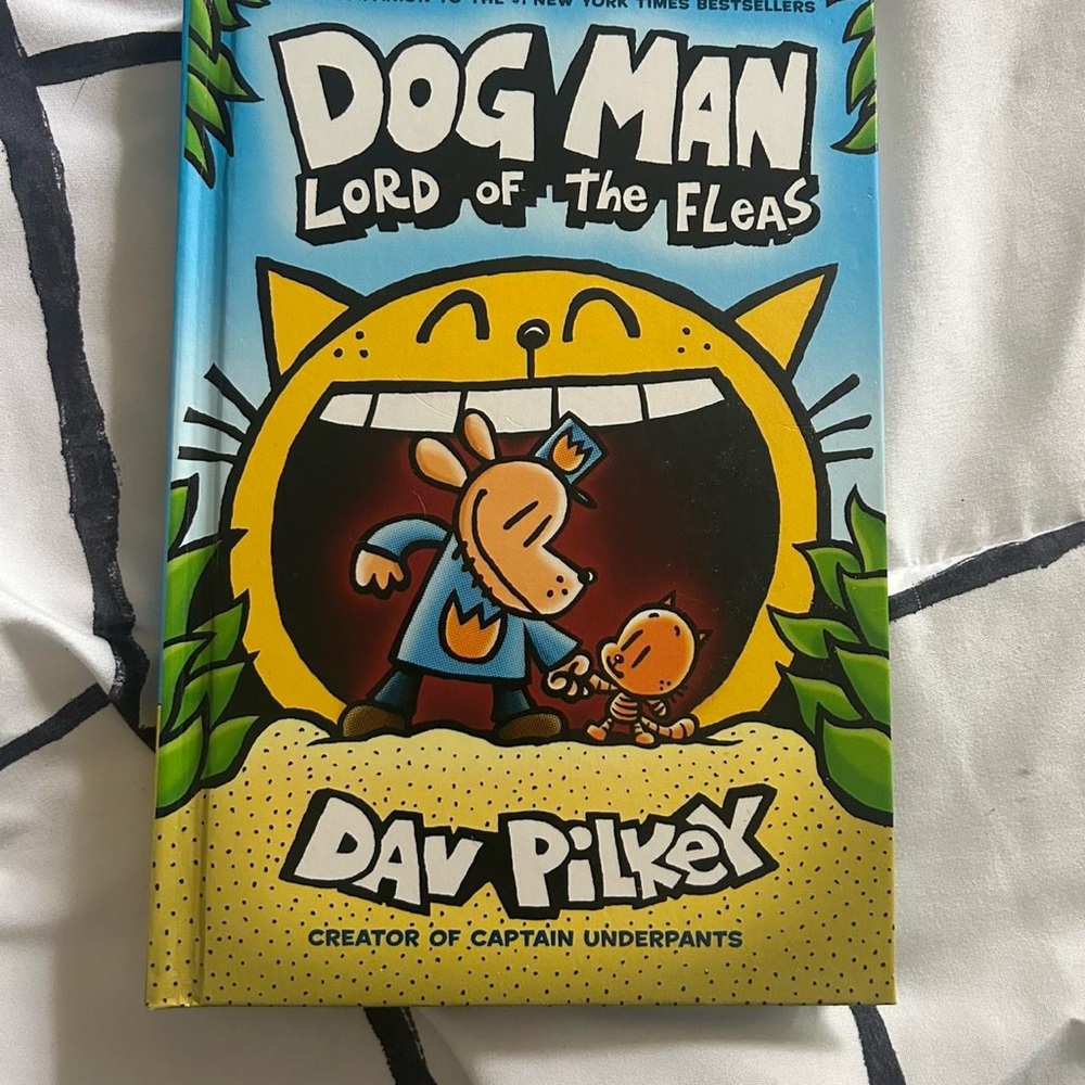Dog Man: Lord of the Fleas by - Blue and Yellow Cover